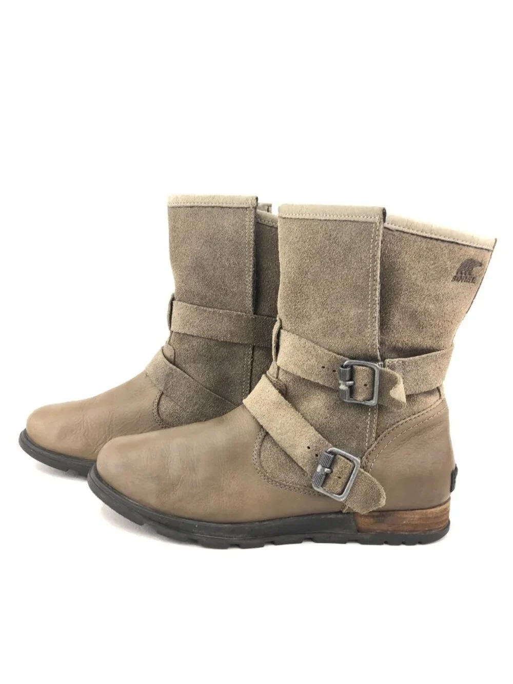 Sorel Major Moto Tan Leather Boots 8.5